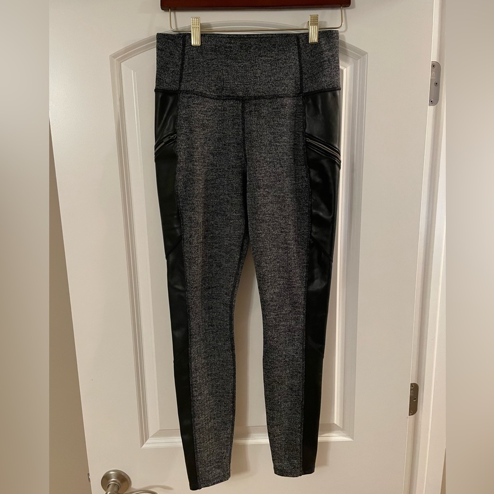 Athleta Herringbone Faux Leather Legging